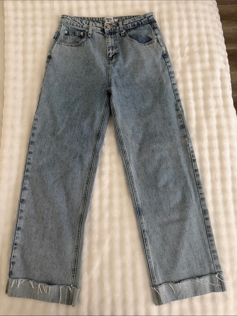 Princess Polly Light Blue Straight-Leg Jeans